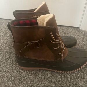 Madden Girl Brown and Black Winter Boots
